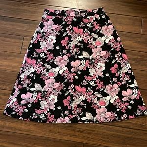 Spring cherry blossom floral midi skirt